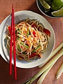 Thai noodle salad with peanuts and lemongrass