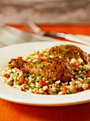 Arroz con pollo (chicken with vegetable rice, Spain)