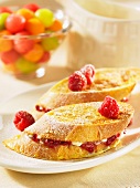 French toast with fresh raspberries