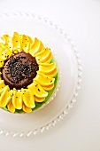 A Sunflower Cupcake; From Above