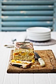 Chicken terrine with apricots and almonds