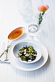 A salad of beetroot, spinach and ricotta with orange dressing