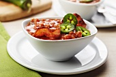 Bowl of Baked Beans with Bacon and Jalapeno