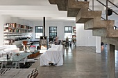 Large living area in a New York loft