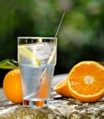 Gin and tonic with oranges