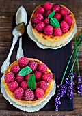Mini raspberry cheesecakes