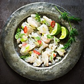 Ceviche with a chilli and lime dressing