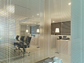 Blinds separating offices in modern office