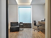 Hardwood floor in modern home office