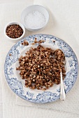 Buckwheat with porcini mushroom stock
