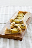 Pear and pistachio tart