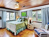 Bedroom With a Wood Ceiling