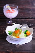 Jelly with vegetables and caviar