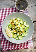 Courgette salad with a mint dressing