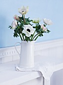 White windflowers in a jug