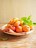 Apricots with lemon balm