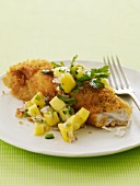 Breaded Fried Fish with Tropical Salsa