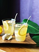 Two Glasses of Ginger Lemon Iced Tea