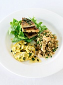 Vegan Meal; Quinoa with Cashews, Tofu and Roast Yellow Squash