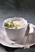 Cream of cauliflower soup with cress