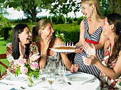Girlfriends celebrating a birthday