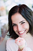 Woman Eating Ice Cream