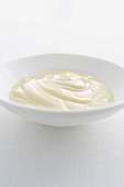 Mayonnaise in a small bowl