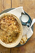 Pear crumble with macadamia nuts