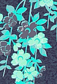 Blue tropical flowers (print)