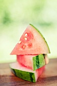 Three Watermelon Wedges; Stacked