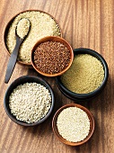 Bowls of Assorted Grains