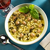 Bowl of Wedding Soup; From Above