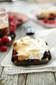 Berry toast topped with meringue