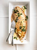 Fried sole with herbs