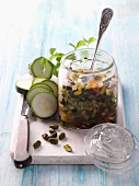 Courgette chutney with pistachios