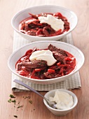 Red beef stroganoff