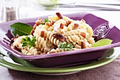 Fusilli with mushroom sauce