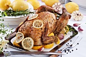 Lemon and garlic chicken with rosemary