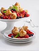 Profiteroles with berries