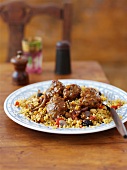 Meatballs on couscous (Morocco)