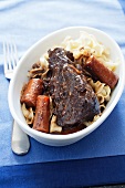 Braised Beef Rib with Carrots and Noodles