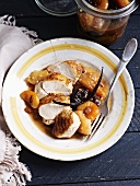 Cold chicken breast with mustard fruits