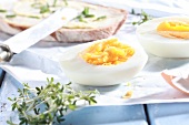 Boiled egg with chive bread