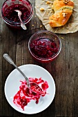 Fresh raspberry jam