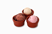 Various scoops of ice cream