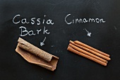 Cassia bark and cinnamon sticks