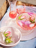 Rose ice cubes