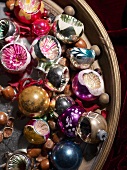 Colourful shiny Christmas baubles