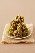 Chocolate truffles with pistachio