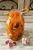 Carrots preserved in vinegar
